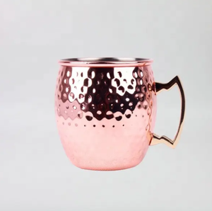 Jarra de Cerveza King International Moscow Mule de Acero Inoxidable Sólido Martillado con Revestimiento de Cobre y Asa de Latón, Taza de Cerámica - Product Image 2