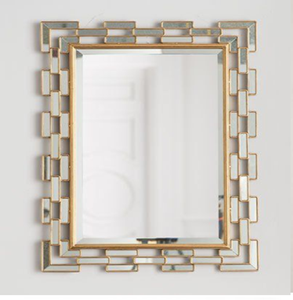 Cadre argenté minimaliste avec une série d'accentuations carrées miroir ; disponible à prix de gros. - Product Image 2