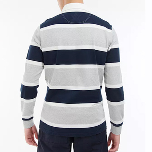 Camisa Polo de Manga Larga a Rayas para Hombre, Algodón Transpirable, Corte Regular, Cierre de Botones, Ropa para Todas las Temporadas - Product Image 3