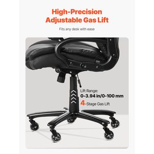 Sedia da Ufficio Ergonomica Executive Robusta, Capacità 500 libbre, Regolazione Altezza con Manopola, Supporto Lombare, Materiale Nylon PU - Product Image 6