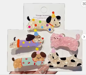 กิ๊บติดผมอะคริลิคทรงเป็ดน่ารัก ลายการ์ตูนสัตว์หลากสี สำหรับเด็กผู้หญิงและผู้หญิง - Product Image 1