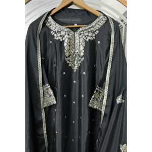 Ensemble de costume pour femme Kavya Fab, magnifique ensemble noir avec broderie à l'aiguille Zari, taille L, pour les fêtes - Product Image 1