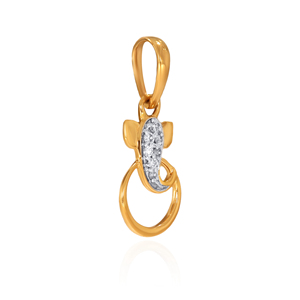 Pendentif éléphant en or jaune pour femme avec diamants de laboratoire taille brillant rond, charmant et idéal pour le quotidien - Product Image 2