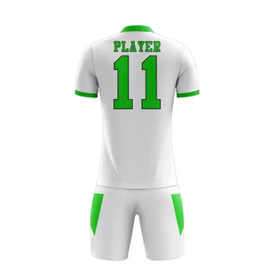 Custom Men's White Green Geometric <b>Soccer</b> Jersey Short Sleeve V-Neck Moisture Wicking Polyester Football Uniform Adult - Product Image 3