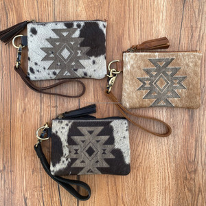 Fashionable Vintage Cowhide Laser Engraved Tassel Zipper Pouch Genuine Leather Long Wallets Western Multifunctional Ladies <b>Purse</b> - Product Image 3