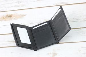 Men's Vintage Style Leather Tri-fold <b>Wallet</b> <b>RFID</b> Blocking Open Closure Short Length Cardholder Front Pocket Gift Model TDW-0099B - Product Image 5