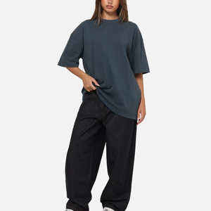 Camiseta de manga corta para mujer, de color sólido, informal, a la moda, de primera calidad, cómoda para el día a día, camiseta personalizada para mujer - Product Image 1