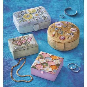 Embroidered Beaded Jewelry <b>Storage</b> Box with Custom Design <b>Seed</b> Beads Home Decor-Whimsy Art Craft WAC-3012 - Product Image 2