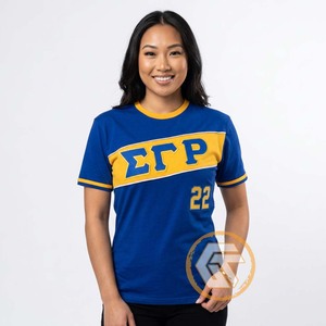 T-shirt en jersey de coton de haute qualité à col rond et manches courtes, écologique, respirant et à séchage rapide pour l'été, Sigma Gamma Rho, sororité féminine - Product Image 4