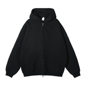 Sudadera con capucha y cremallera completa para hombre, interior cepillado suave, capucha con cordón, ajuste relajado, estilo casual para el día a día y uso urbano. - Product Image 1