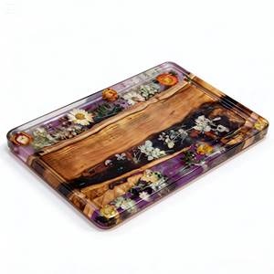 SOUL TIMBER Promotion Spéciale Planche à Découper en Résine Écologique 100% Fabriquée en Indonésie, Durable, Thème Fleurs de Jardin, Ustensile de Cuisine Petite/Moyenne - Product Image 1