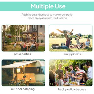 Pérgola y Gazebo para Exteriores Marrón de 10 x 8 con Puertas y Ventanas para Jardín, Terraza y Toldo - Product Image 5