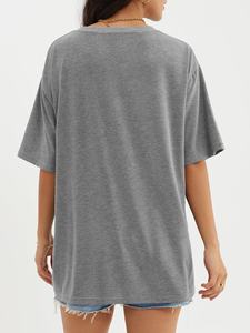 2025 nuevo fabricante de camisetas lisas para mujer al por mayor impresión personalizada Logotipo de mujer de gran tamaño camisetas de algodón de talla grande para mujer - Product Image 3