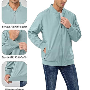 Trendy <b>Men</b> Bomber <b>Jacket</b> Casual Zip Front Stylish Street Fashion <b>Lightweight</b> Outerwear Winter <b>Jackets</b> - Product Image 4