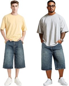 Pantalones cortos de mezclilla lavados con bordado de bajo MOQ, pantalones cortos de mezclilla holgados personalizados para hombre, pantalones cortos de mezclilla para hombre con servicio OEM al por mayor - Product Image 1
