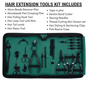 Kit d'outils professionnels en acier inoxydable pour extensions capillaires – Pince à sertir les perles à 2 trous, outil d'ouverture et de fermeture des boucles de cheveux, extensions de queue de cheval - Product Image 4