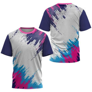 T-shirt de sport unisexe pour l'entraînement en plein air (badminton, tennis de table) – Respirant, anti-humidité, décontracté, col rond, coupe ample - Product Image 3