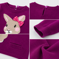 Vêtements pour petites filles, pas cher, vente en gros, pull, lapin de dessin animé, livraison rapide, robe