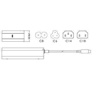 Adaptateur secteur certifié FranMar ITE 62368-1 140W USB Type C Chargeur rapide PD QC4.0/PD3.1 Type C14 de bureau - Product Image 3