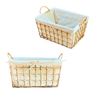High-Quality Natural Water Hyacinth Seagrass Rattan Bamboo <b>STORAGE</b> <b>BASKET</b> with Metal Frame and Cotton Liner Woven <b>Storage</b> <b>Basket</b> - Product Image 1
