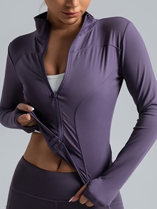 Soft Stretch Yoga <b>Jacket</b> Womens Lightweight Running Gym <b>Workout</b> Fitness Sportswear Custom Logo OEM ODM Private Label Bulk Manufa - Product Image 4