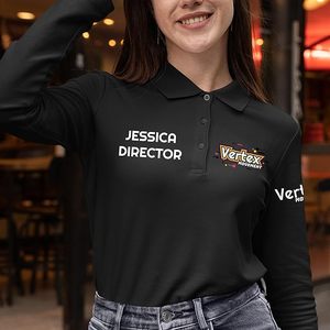 Chemises Polo Personnalisées Créez Votre Propre Chemise Polo à Manches Longues Personnalisée pour Femmes - Product Image 3