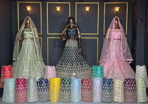 Nuevo y elegante Net Choli con Heavy Mirror Shisha Work Jarkan Stones y Dori Bordado Disponible en 20 colores vibrantes - Product Image 3