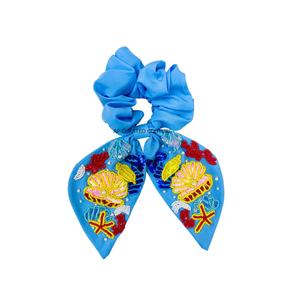 Trending <b>beaded</b> Custom Game Day Seed <b>Beaded</b> Scrunchies with Ribbon Tails Sporty Hair Accessories for Women hair clips - Product Image 2