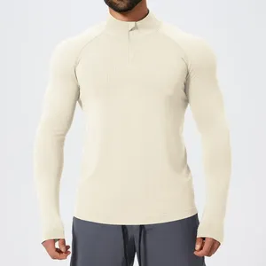 Camiseta de Manga Larga para Hombre, Cuello Redondo, Corte Regular, Color Sólido, Informal, de Algodón Tejido Transpirable - Product Image 5