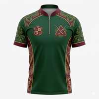 Maillot de billard personnalisé en tricot solide, à manches courtes, avec fermeture éclair, sublimation, respirant, séchage rapide, 100% polyester, pour homme