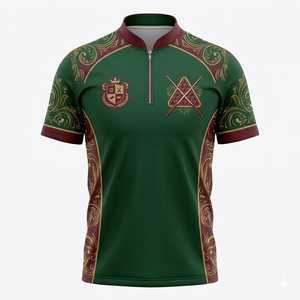 Chemise à manches courtes zippée en tricot solide, personnalisée, sublimation, respirante, séchage rapide, 100% polyester, logo personnalisé pour homme - Product Image 1