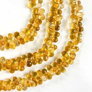 Perles de citrine naturelle facettées en forme de goutte, perles de pierres précieuses de citrine AAA, 7x10 mm, perles de citrine de haute qualité pour la création de bijoux, 8 pouces - Product Image 2