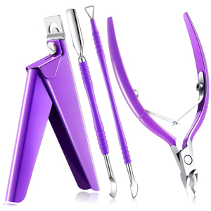 Kit professionnel 4-en-1 pour ongles en acrylique : Coupe-ongles, coupe-faux ongles, pousse-cuticules et coupe-cuticules en acier inoxydable OEM - Product Image 6