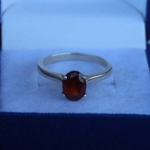 Hessonite <b>Garnet</b> <b>Ring</b> 925 Sterling <b>Silver</b> Handmade January Birthstone Solitaire Statement <b>Ring</b> Gift For Her - Product Image 4