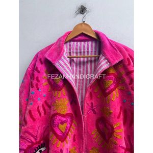 <b>Women's</b> Embroidered <b>Velvet</b> Jacket Floral Pattern Turn-down Collar Full Sleeve Autumn Wear - Product Image 4