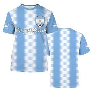 Maillot de football drapeau national, vêtement d'entraînement de football, t-shirt d'extérieur imprimé col rond, manches courtes tendance pour hommes et femmes - Product Image 4