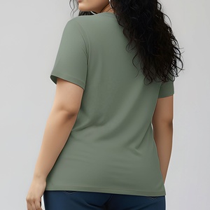 New Trending Ladies Custom Short Sleeve Solid Pattern T-Shirt oversizedCasual Style 100% Cotton Low Price women t-shirt 2026 - Product Image 2