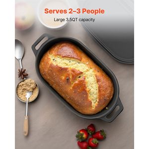 Pentola Olandese Robusta da 3,5 Litri con Doppio Manico, in Ghisa Smaltata, Compatibile con Forno e Induzione, Capacità 5L - Product Image 6