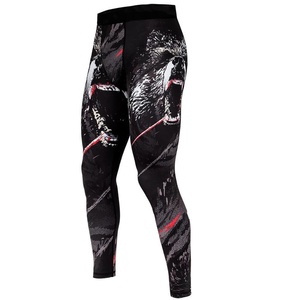 Pantalones de compresión para hombre, leggings de BJJ, Jiu Jitsu, MMA, No Gi, de spandex/poliéster, cintura elástica, estampado por sublimación - Product Image 3