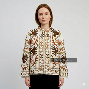 Fait main, esthétique, bohème, brodé, velours, séchage rapide, respirant, écologique, luxe pour femme, motif floral, traditionnel, folklorique - Product Image 1