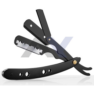 Navaja de Afeitar Profesional de Acero Inoxidable de Primera Calidad, Desechable, con Agarre Suave, Personalizable, Cuerpo de Color Negro - Product Image 1