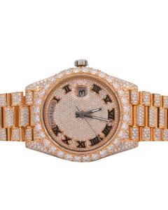 Reloj de Lujo Automático de Acero Inoxidable con Diamantes Personalizados, Reloj de Pulsera para Hombre con Números Arábigos y Diamantes de Moissanita - Product Image 1