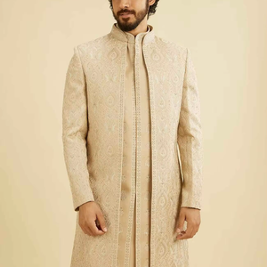 Salwar Kameez de Lujo para Novio, Traje de Boda Indio/Pakistaní con Bordado a Mano, Protección Solar, Sin Arrugas - Product Image 1