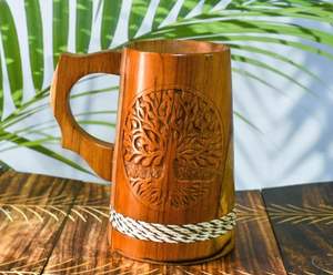 Tazas de madera talladas a mano creadas por artesanos expertos que brindan una sensación auténtica para los momentos diarios de consumo. - Product Image 3