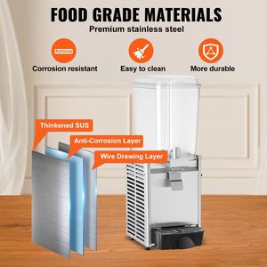 Distributore di Succhi Commerciale 325W in Acciaio Inox 304, 20.4 Qt 18L, Macchina per Tè Freddo a Serbatoio Singolo, Installazione a Colonna 41 Pollici - Product Image 4