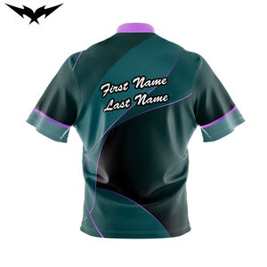 Jersey de Boliche de Manga Corta de Poliéster Sublimado Personalizado de Alta Calidad, Transpirable, con Diseño Personalizado para Unisex - Product Image 2