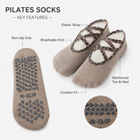 Chaussettes de Pilates personnalisées à bout ouvert, antidérapantes pour le yoga, respirantes, en tricot doux, emballage personnalisé pour studio de Pilates, exercice, marque privée