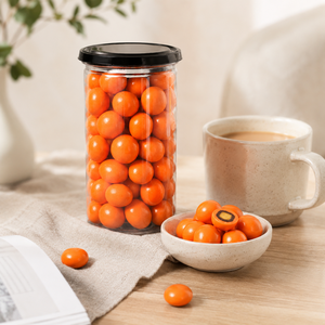 Delicioso producto OEM: Tubos de chocolate con mango y naranja deshidratados en caja personalizada para comercio mayorista - Product Image 1