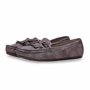 <b>Brown</b> Slip-On <b>Loafers</b> for <b>Women</b> with Anti-Slippery Rubber Outsole and Bow Detail - Product Image 3