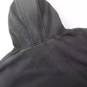 Hoodie zippé intégral en molleton technique pour homme, coupe oversize, style streetwear, personnalisable, en mélange de coton, prêt pour la vente en gros - Product Image 6